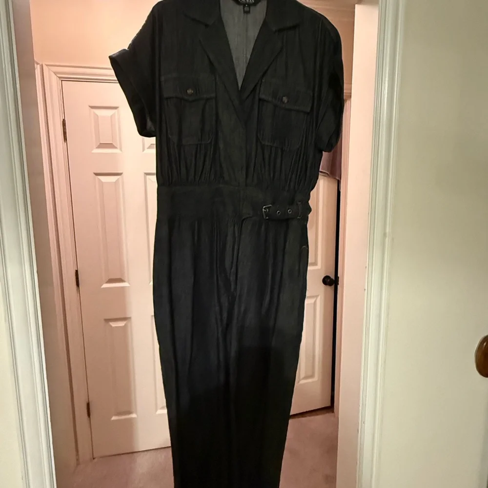 Ralph Lauren Black Denim Jumpsuit - Picture 2 of 5